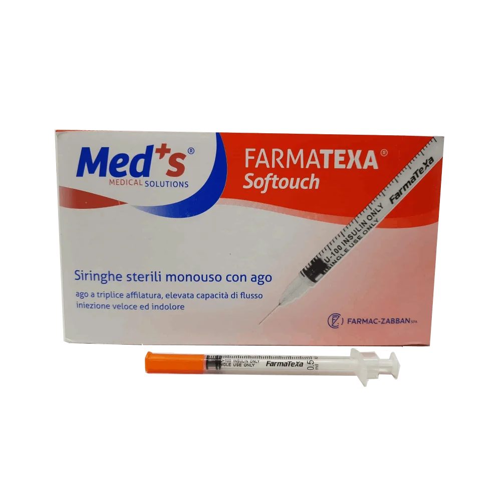 Seringi insulină 0.5 ml cu ac atașat 30Gx8mm, 100buc, Farmac-Zabban